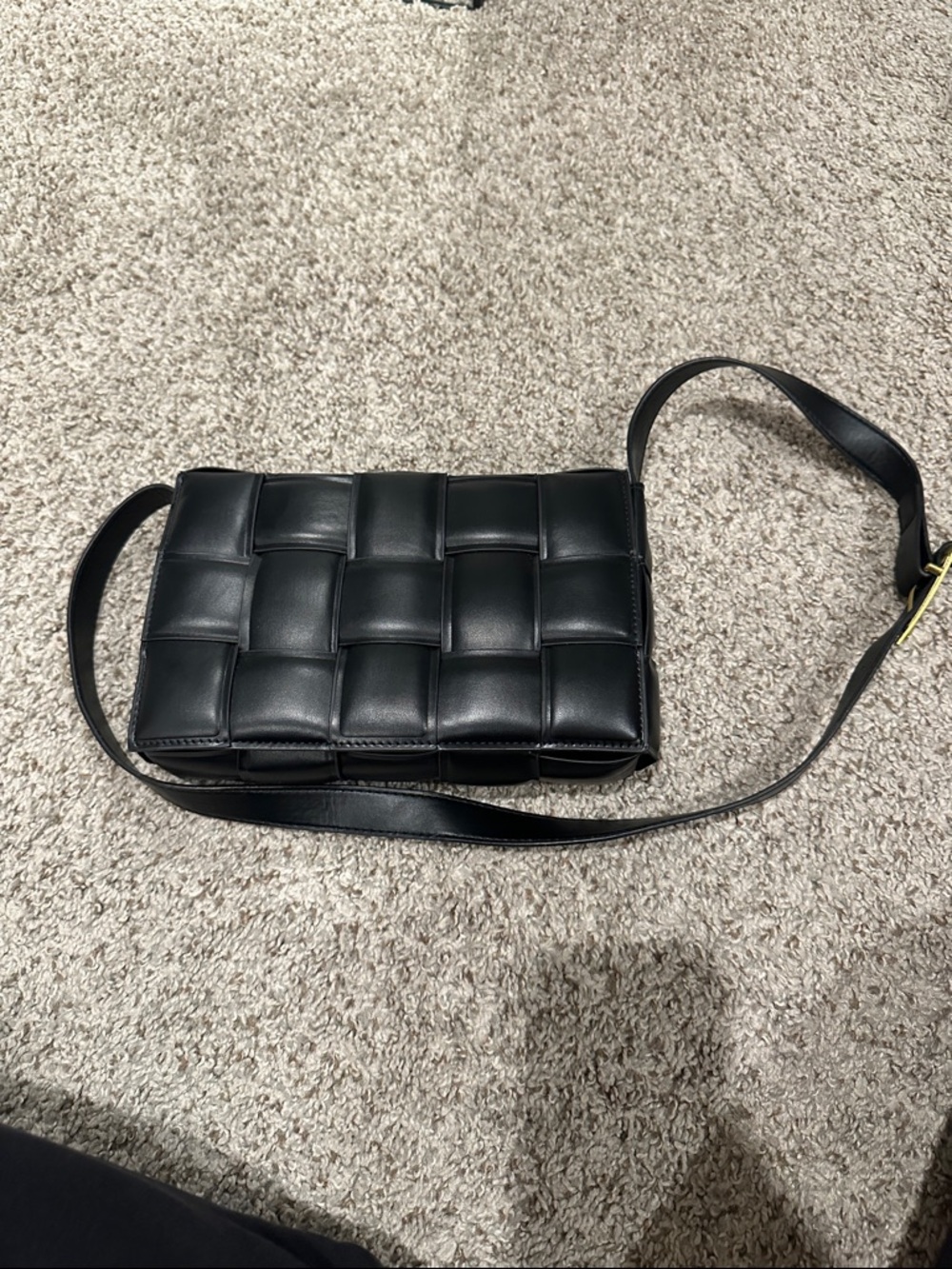 Black Woven-Style Crossbody Bag
